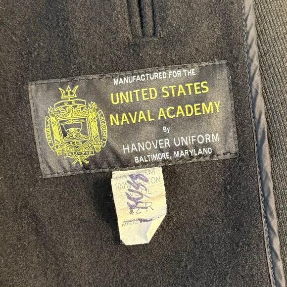 US Naval Academy Uniform Melton Wool Peacoat Gold Buttons Made In USA Size 42R - Picture 5 of 10